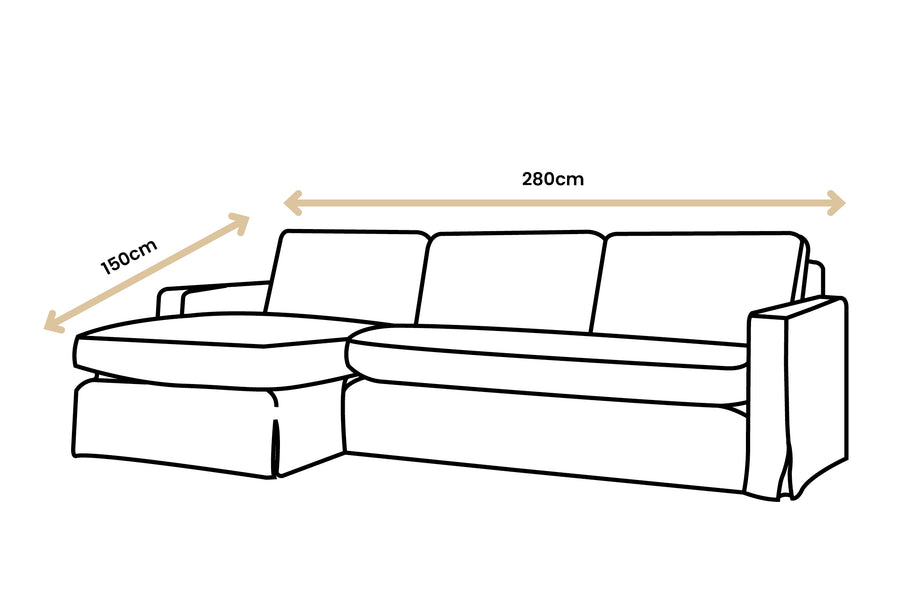 Kate | Chaise Sofa Option 2 | Capri Linen