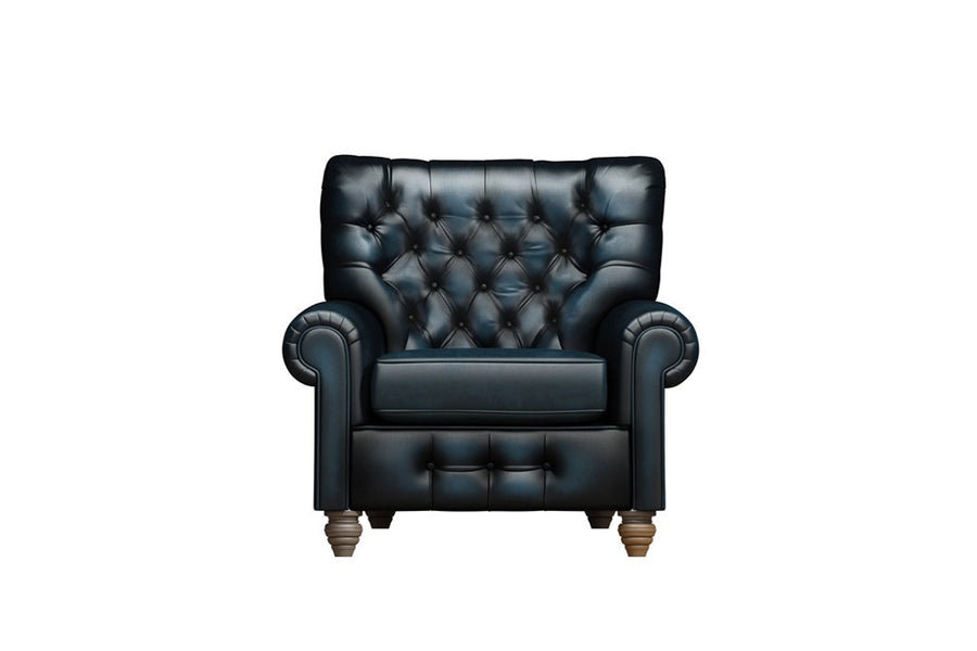 Monk | Highback Chair | Antique Blue