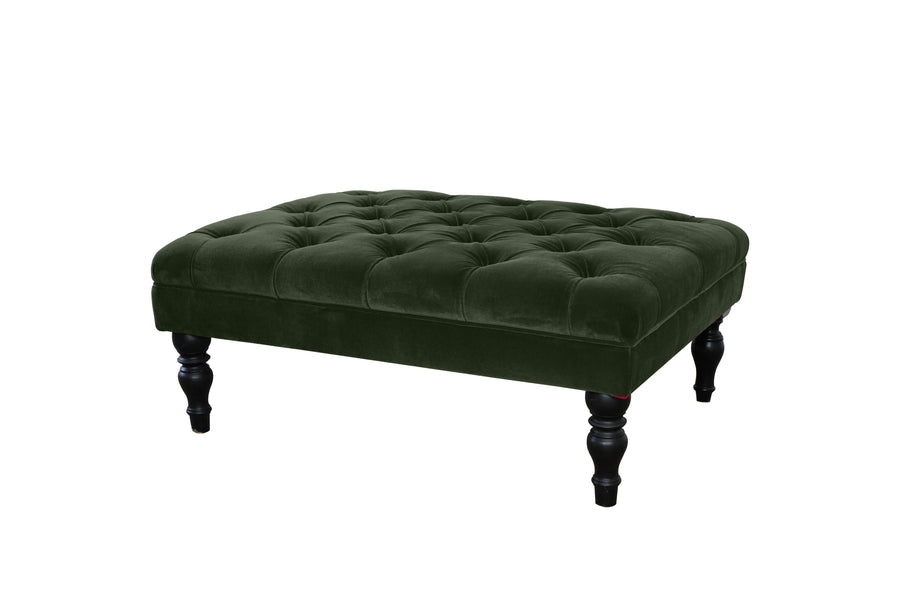 Lydia | Large Button Bench Footstool | Manolo Sage