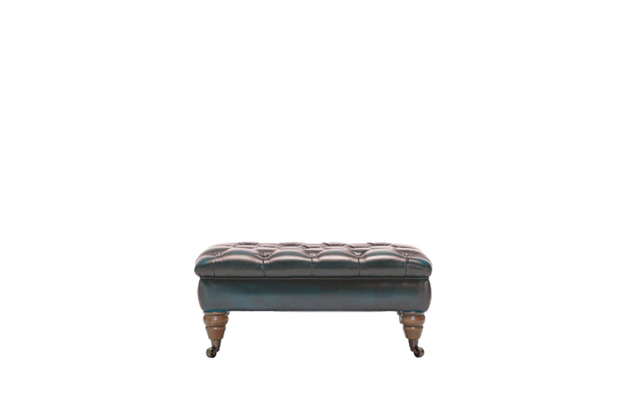 Regent | Bench Footstool | Antique Blue