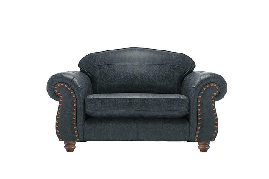 Burlington | Leather Love Seat | Vintage Slate
