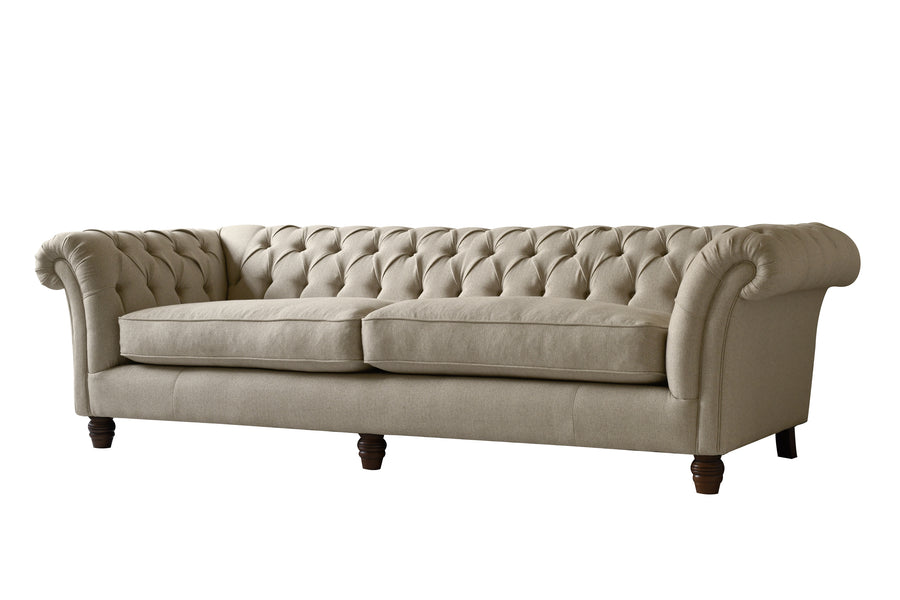 Grosvenor | 4 Seater Sofa | Heather Herringbone Flax