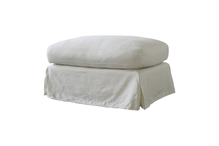 Alice | Bench Footstool Extra Loose Cover | Marque Ivory