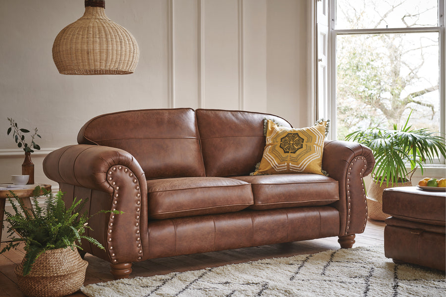 Burlington | Midi Leather Sofa | Vintage Chestnut