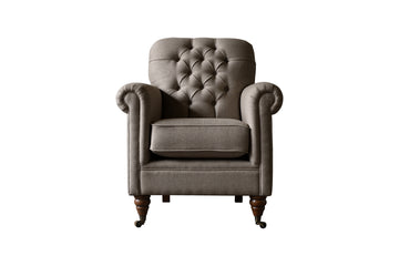 George | Armchair | Heather Herringbone Mole