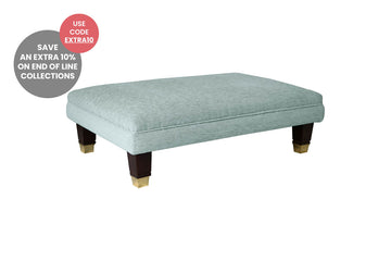 Windsor | Bench Footstool | Stanway Herringbone Aqua