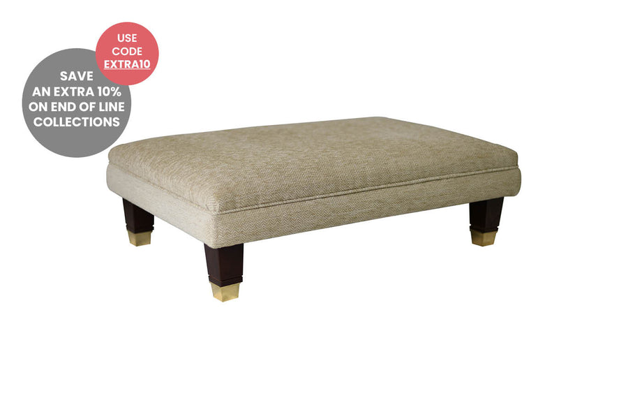 Windsor | Bench Footstool | Stanway Herringbone Cashew