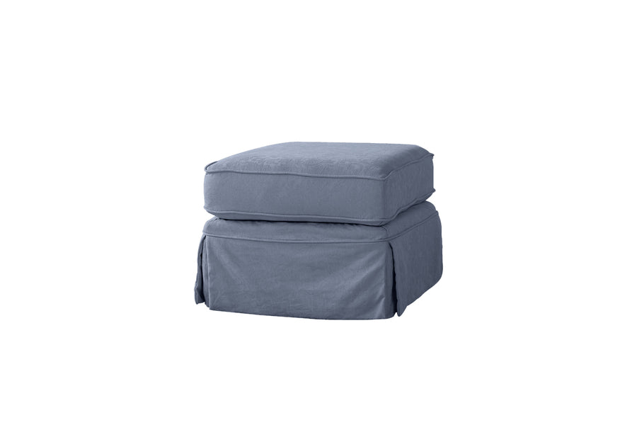 Banbury | Footstool Extra Loose Cover | Shaftesbury Cornflower Blue