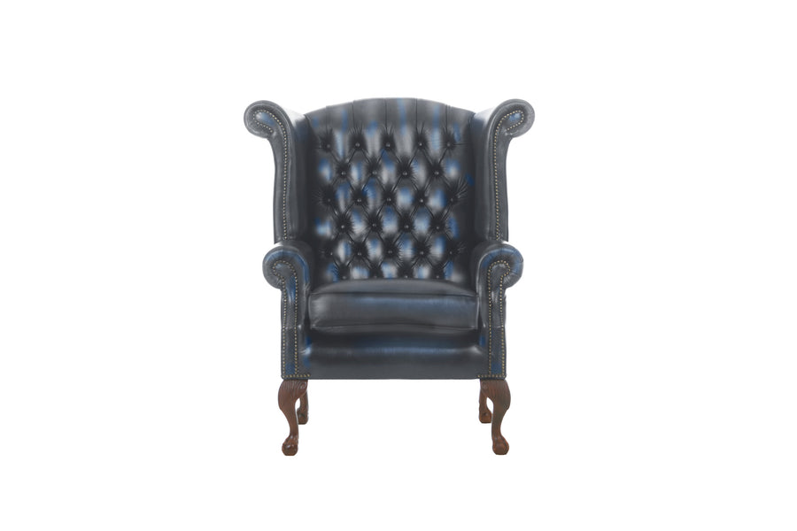 Chesterfield | Georgian Highback Chair | Antique Blue