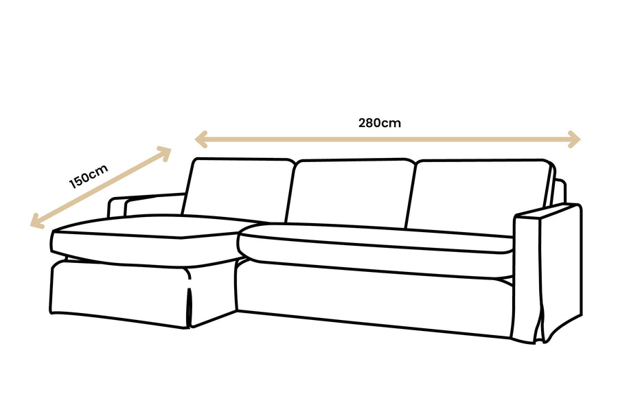 Kate | Chaise Sofa Option 2 | Capri Linen