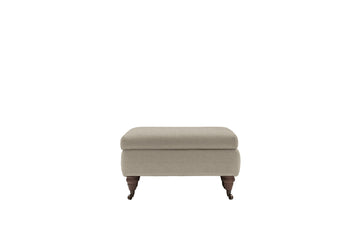 Florence | Storage Stool | Heather Herringbone Flax