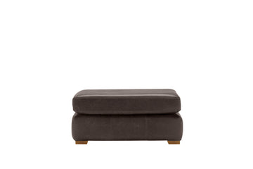 Scala | Leather Footstool | Saddle Chocolate