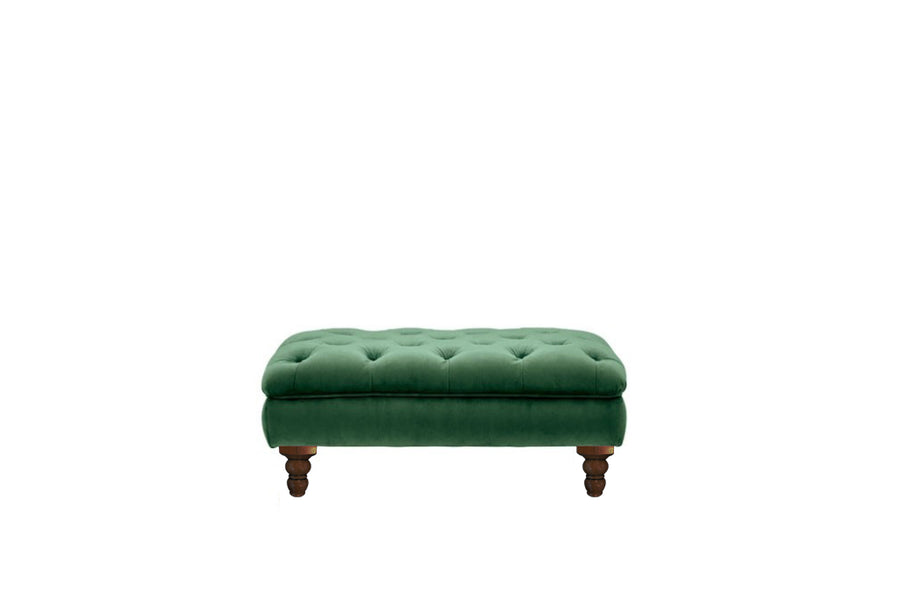Hampton | Button Bench Footstool | Opulence Emerald