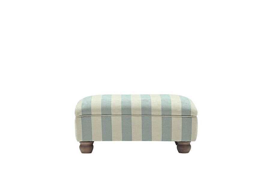 Woburn | Footstool | Brecon Stripe Duck Egg
