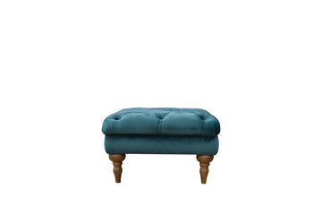 Mia | Button Footstool | Opulence Teal